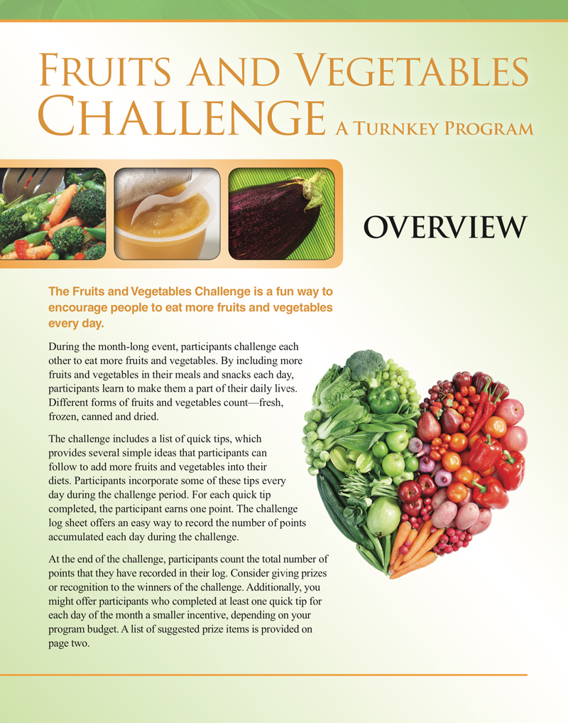 Fruits and Veggies Challenge Eat Smart, Move More NC
